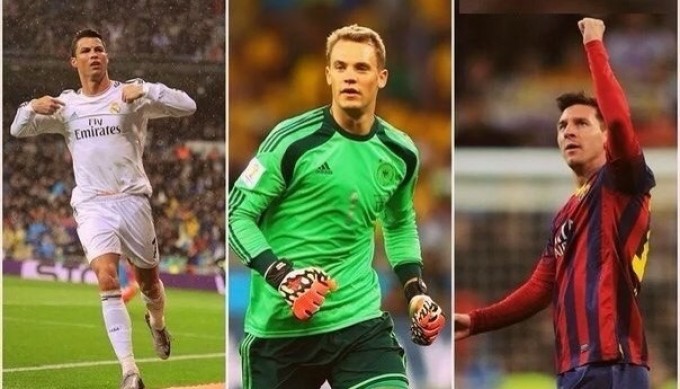 Нойер, Роналду и Месси — тройка претендентов на Золотой мяч 2014 года